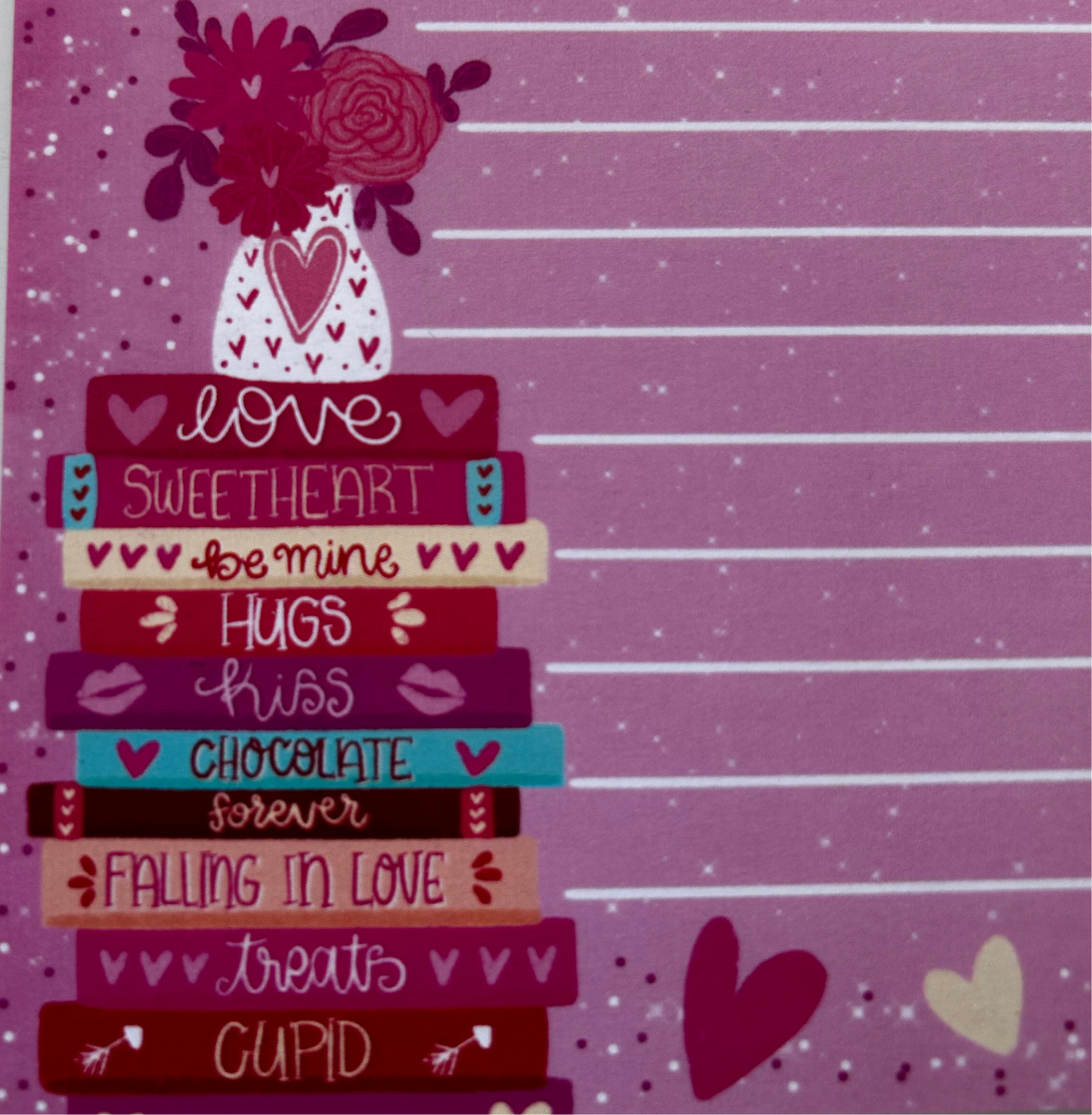 Valentine Book Stack Notepad
