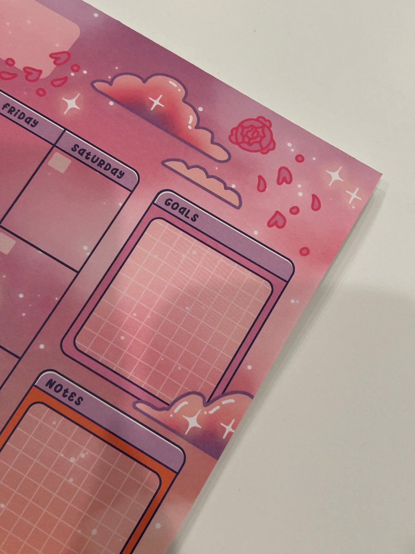 Rose Sky Monthly Planner Pad