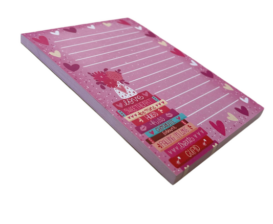 Valentine Book Stack Notepad