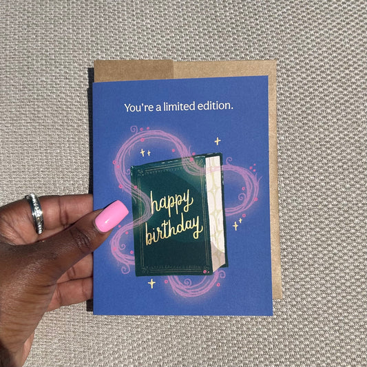 "You're a Limited Edition" Bookish Birthday Card