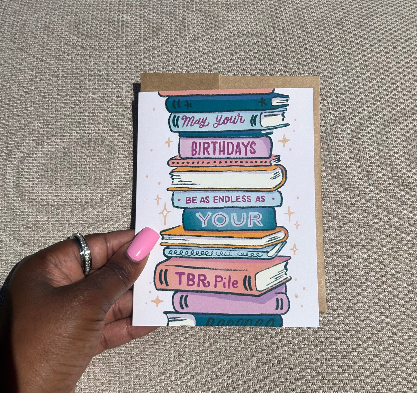 Endless TBR Pile Bookish Birthday Card