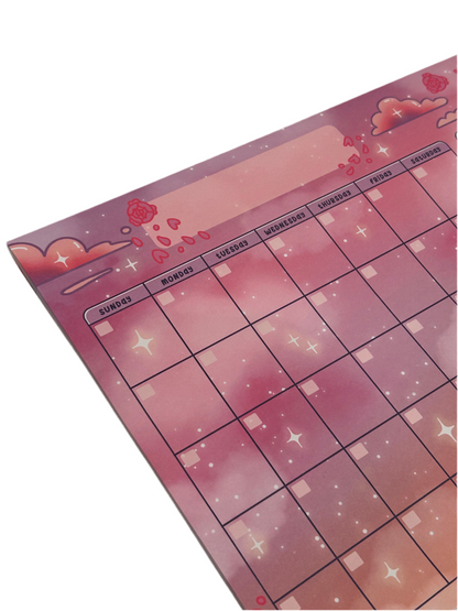 Rose Sky Monthly Planner Pad