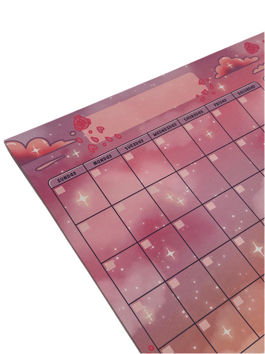 Rose Sky Monthly Planner Pad