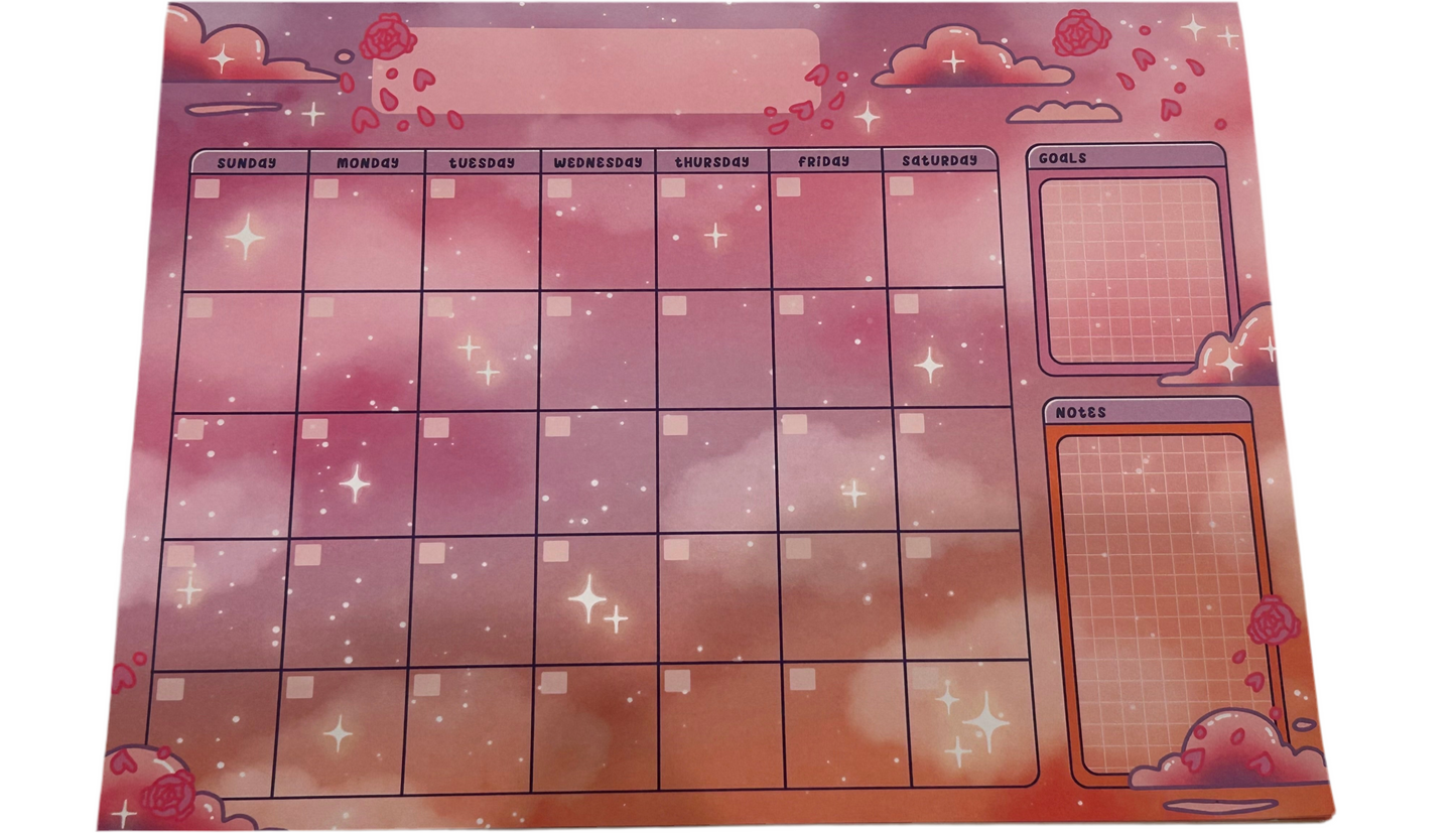 Rose Sky Monthly Planner Pad
